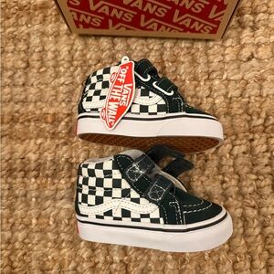 Vans Kids Black and White Checkerboard Sneakers